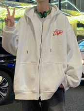 H229连帽卫衣秋冬新款拉链开衫休闲外套大码宽松潮牌长袖上衣，女装短外套，星座304A-1