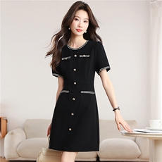 气质小香风连衣裙女2026夏季新款修身显瘦小个子时尚洋气裙子，女装连衣裙，艾米