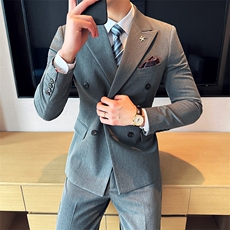 2025新款双排扣潮款男士时尚休闲西服2206-P225，男装西服，星座311B