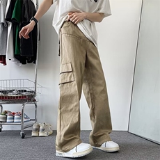 工装水洗阔腿裤潮春季新款伐木裤直筒宽松休闲裤子男潮KM966，男装休闲裤，星座1116A-1（原606A）