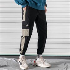 2021春季新款潮流拼色工装裤男休闲简约束脚运动裤DS360T，男装休闲裤，电商A102