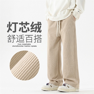 2025年秋冬新款港风灯芯绒裤子男裤直筒休闲裤宽松百搭男961-P43图片