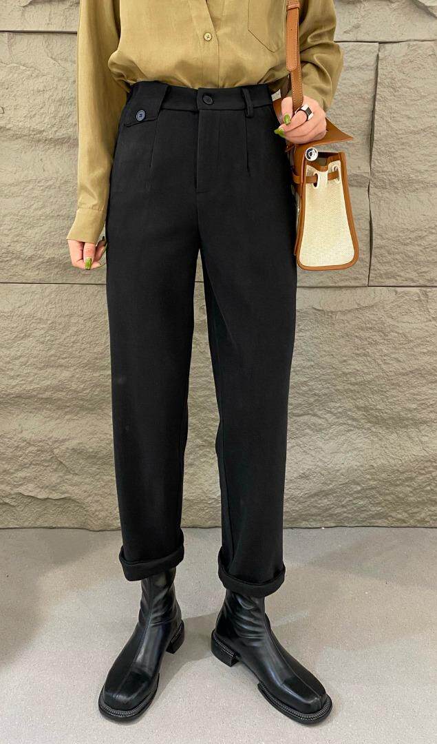 羊绒条小西裤，半松紧腰不挑人穿m-xxl，其它，简 影