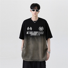设计感小众渐变色短袖T恤男女夏季青少年宽松半袖上衣T1002-P38，男装T恤，电商C307