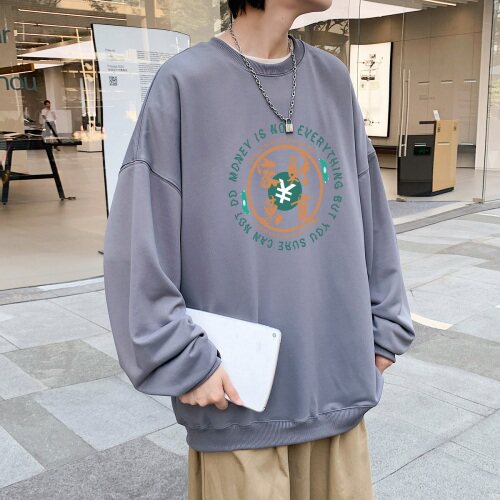 秋冬套头圆领卫衣男港风中性风大码宽松外套百搭1016-1WY095P28,男装卫衣,星座1016-1（原电商B408-1）