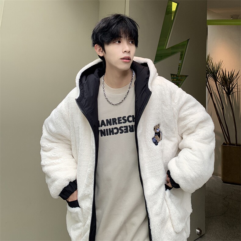 XZ213-MY53-P128控148港风大码加绒双面穿连帽保暖棉服男潮冬季,男装棉衣,星座213