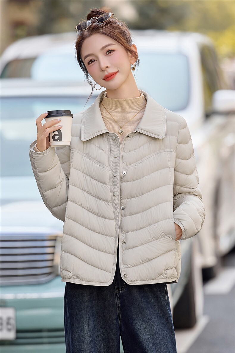 时尚短款新标90白鸭绒羽绒服女2025冬季新款轻薄保暖外套上衣,女装羽绒服,余墨