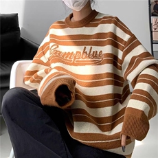 2319-P45早秋装条纹卫衣女2025新款春秋季韩版宽松大码慵懒风，男装卫衣，电商B323A