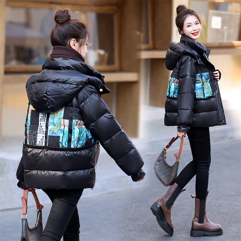 现货白鸭绒小众短款羽绒服女2025冬季新款时尚潮流加厚保暖羽绒服,女装羽绒服,天丽