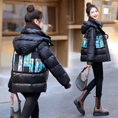 现货白鸭绒小众短款羽绒服女2025冬季新款时尚潮流加厚保暖羽绒服，女装羽绒服，天丽