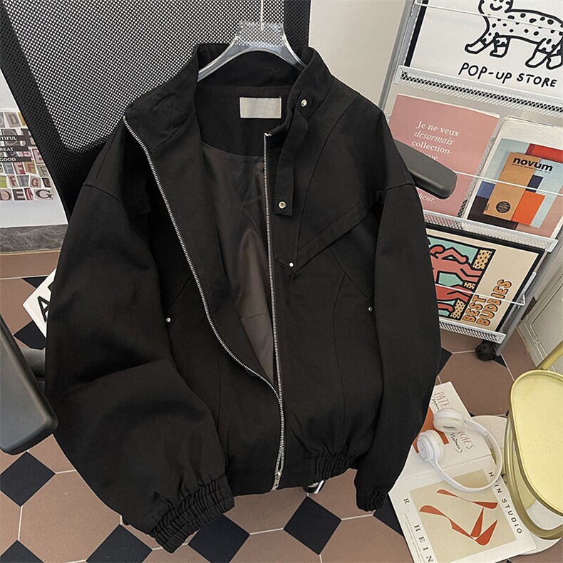 春秋立领帆布外套男休闲潮牌痞帅美式复古百搭夹克潮JK06158-P102,男装夹克,星座308B-1