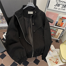 春秋立领帆布外套男休闲潮牌痞帅美式复古百搭夹克潮JK06158-P102，男装夹克，星座308B-1