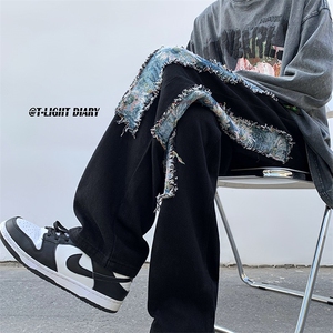 B221 美式ins高街小众个性男女款休闲牛仔裤 LK23002-P60 控78图片