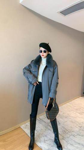 【现货】冬季新款，狐狸毛细腰带棉衣，女装棉衣/棉服，东洋天堂之花