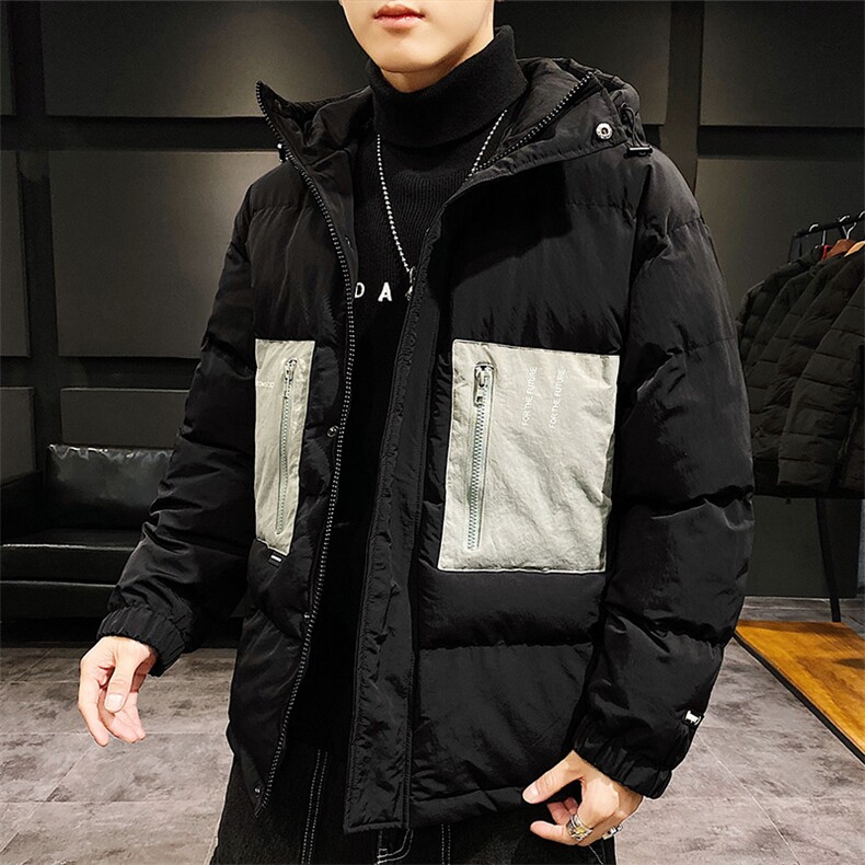 【】A003-HY8009-P130冬装新款撞色修饰连帽棉衣家乐,男装棉衣,电商A003