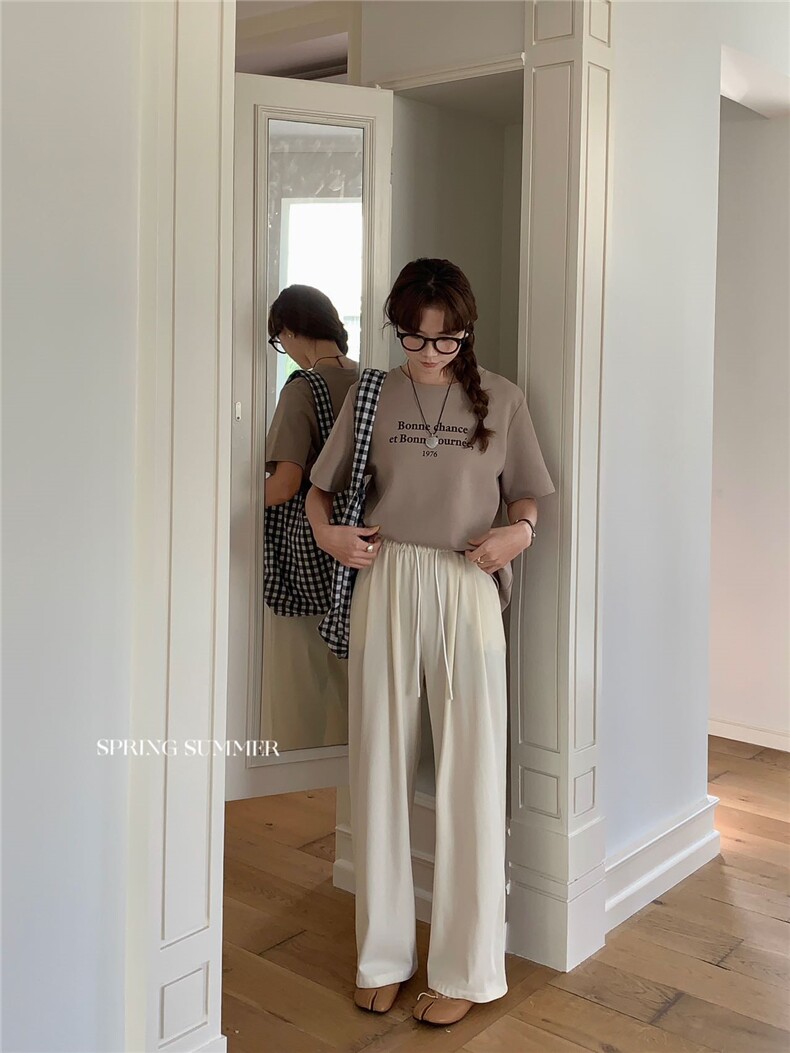 2025夏季新款休闲裤女时尚阔腿裤,女装休闲裤,禾雯电商供货