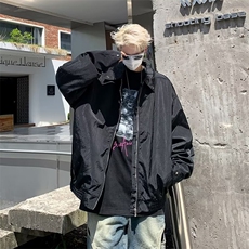美式复古高潮牌街褶皱夹克男秋季翻领休闲情侣上衣外套女HT16，男装夹克，星座1116A-1（原606A）
