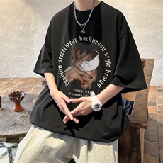 ！2024夏季新款纯棉宽松男士短袖T恤半袖体恤衫T2311P25，男装T恤，电商B220
