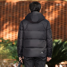 冬装羽绒服男中青年时尚休闲男士保暖防寒宽松短款连帽外套爸爸装，男装羽绒服，钱塘6003（原4033）