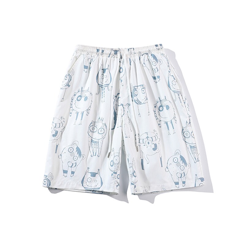 2023夏季新款日系蓝底大码休闲短裤五分裤M-5XHK21206-P25,男装休闲裤,电商A022