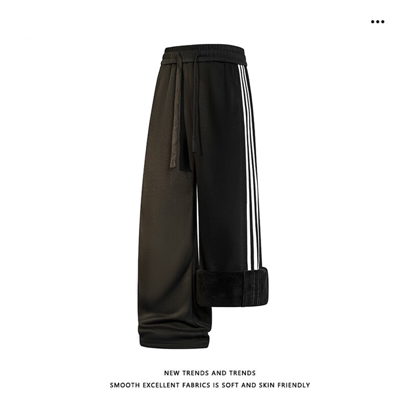 加绒加厚垂顺三条杠高级感卫裤M-5XL华棉62%JRX2530特批42,男装休闲裤,星座718