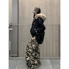 潮美式座山雕棉服女冬季cleanfit设计感短款加绒加厚派克服棉衣，男装棉衣，星座506A