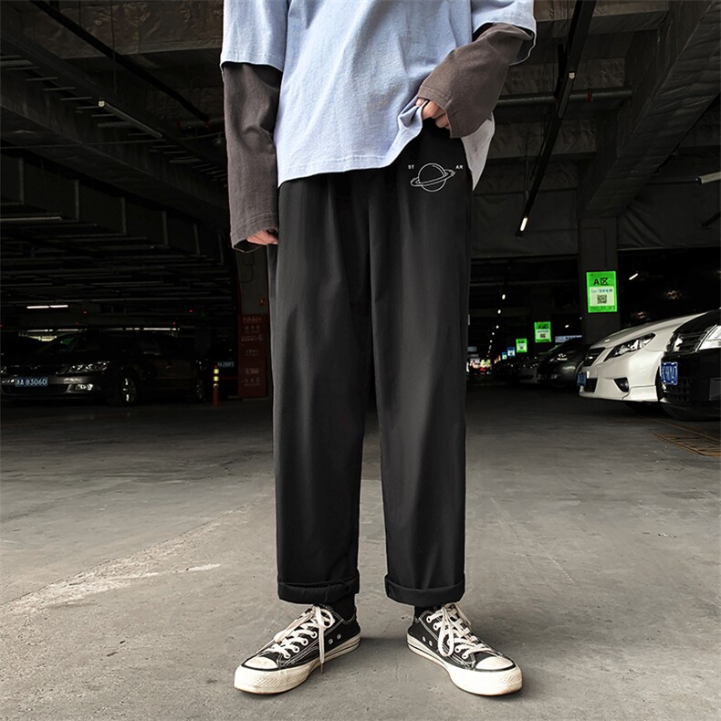 K43238-P25 休闲裤男士大码宽松九分运动裤男裤男直筒图片