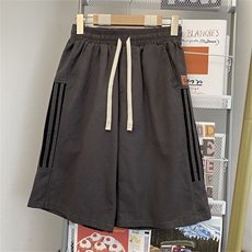 高品质夏男短裤纯棉三条杠条纹拼色直筒五分短裤D1084P35，男装牛仔裤，星座1013-1