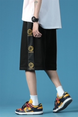 2023夏季新款日系蓝底大码侧边笑脸印花短裤M-5XHK21259-P25，男装休闲裤，电商A022