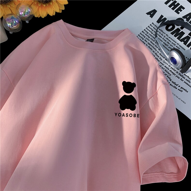 港风平铺图220克纯棉小熊短袖T恤男体恤A426-1-WT238主推差价大,男装T恤,电商A426-1(原A430-1)