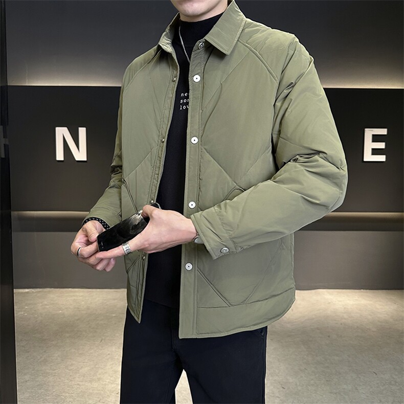 翻领轻薄羽绒服夹克男棱角设计休闲外套上衣DS-A329-S2607-P135,男装羽绒服,电商A329