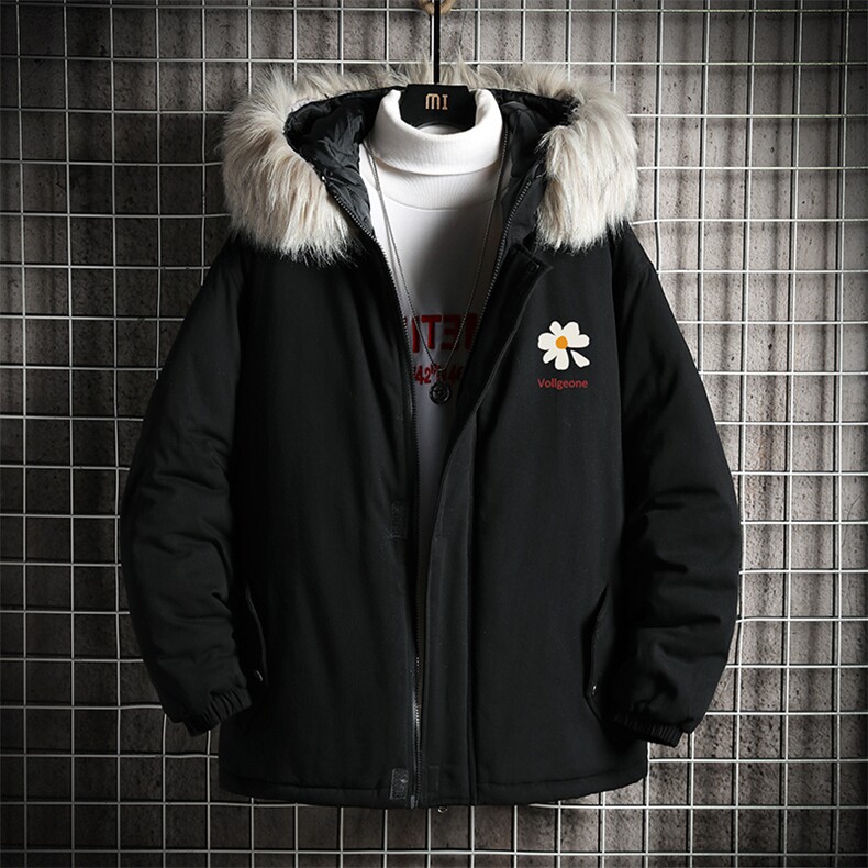 MM48059-P130冬季大毛领衣男士大码加厚袄男服网格挂拍,男装棉衣,电商A040A