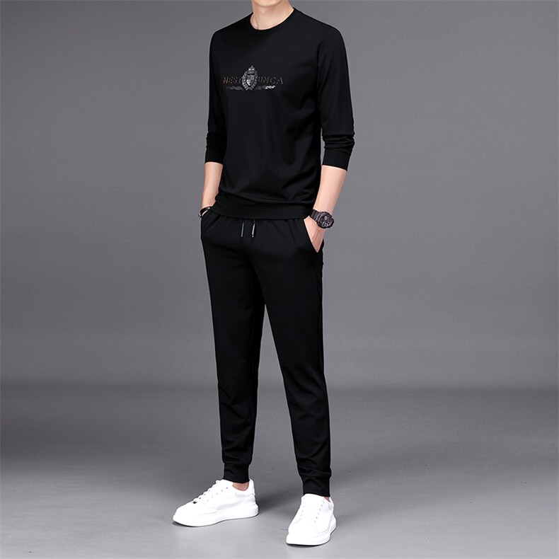 男士休闲运动套装2023新款春季中青年男装圆领百搭潮流时尚两件套,男装休闲套装,电商B212（原钱塘6029）