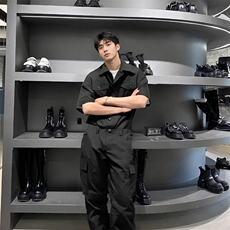 港风日系复古连体裤工装男连体衣女送皮带腰包，男装工装外套，星座112A