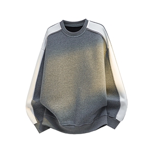 得物二开拼接加绒卫衣男圆领冬季潮套头外套A266-WY60-P35加绒45