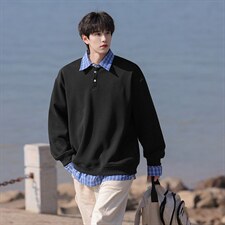 可二开衬衫领卫衣大码M-5XL表面棉底部聚酯纤维78010P58，男装衬衫，星座227-7