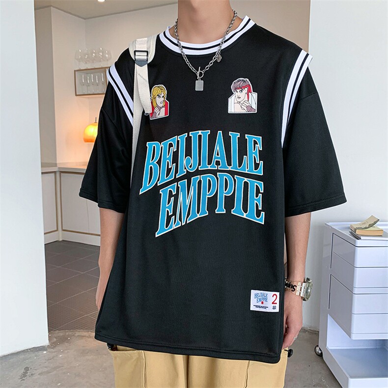 假两件短袖t恤男运动潮ins宽松篮球服韩版情侣半袖上衣T575-P26,男装T恤,星座512-2