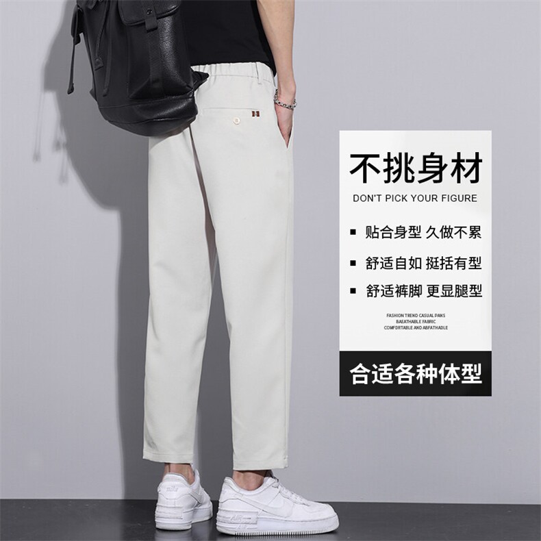 垂感九分小西裤男士夏季薄款宽松直筒高级感免烫休闲裤Z9821-P45,男装西裤,星座509