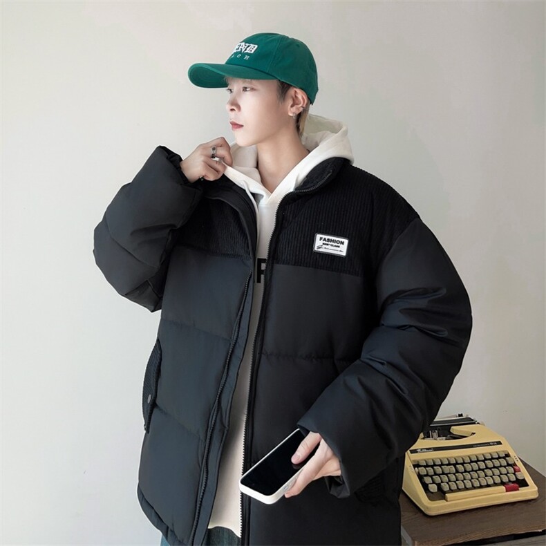 2024拼接灯芯绒立领棉服冬季棉衣加厚外套面包服MF099-P85图片