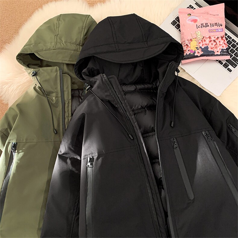 冬季连帽夹克羽绒服冲锋衣外套防水抗寒白鸭绒羽绒服短款控238,男装羽绒服,星座301D-4(原星座1004-4）
