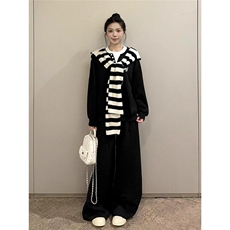 高级感显瘦运动套装女春秋季宽松韩版学生卫衣长裤休闲两件套时尚，男装休闲套装，星座506A