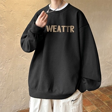 早秋~2024秋冬新款男士百搭圆领华夫格卫衣学生长袖HWY73P28，男装卫衣，电商B220
