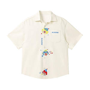 2025 夏季新款 港风白底大码绣花短袖衬衫M-5X HC25322-P50图片