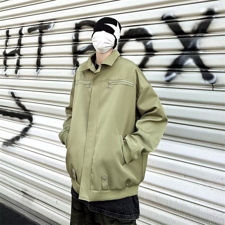 美式刺绣飞行员夹克棒球服男春秋季港风潮牌宽松百搭情侣外套图片