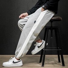 2021秋季新马切达日系大码男束脚九分休闲条纹运动卫裤K2065-P38，男装休闲裤，电商A001