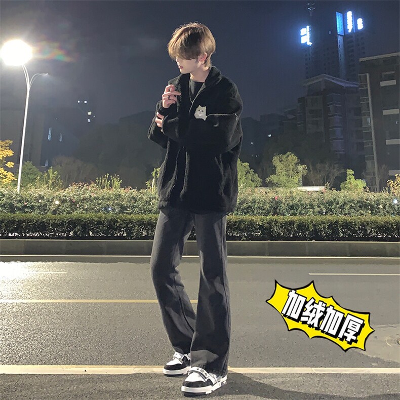 高街vibe纯色牛仔裤男款弹力微喇叭裤控价68常规55加绒65,男装牛仔裤,星座310A-4