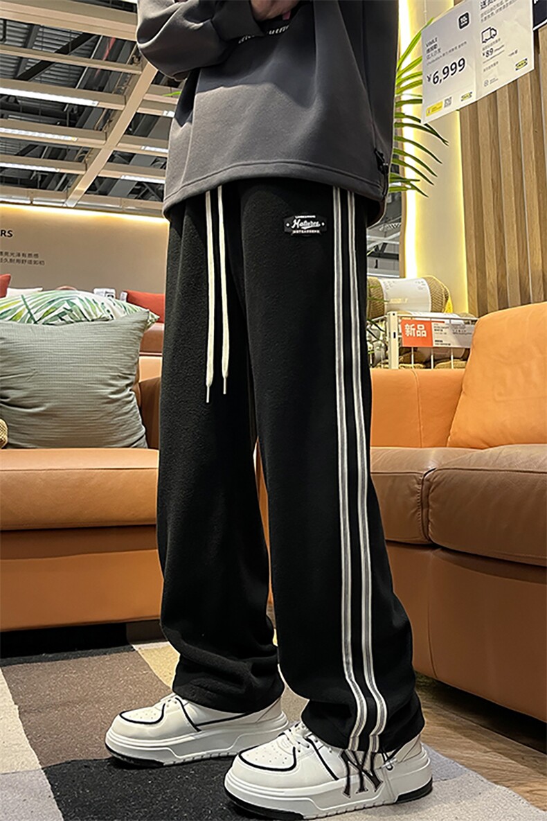 流行摇粒绒裤子秋冬休闲裤子潮牌直筒卫裤715-6-K373P45(限价69),男装休闲裤,星座715-6