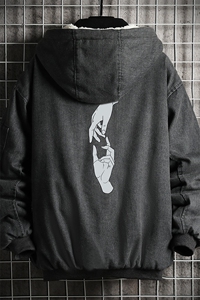 NM53147-P140 牛仔外套男大码加厚加绒衣男羊羔毛服男图片