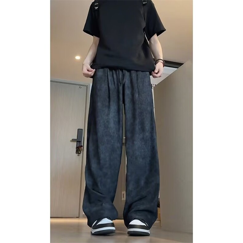 A120肌理感扎染裤子男款薄款慵懒风垂感直筒裤休闲速干空调裤,男装休闲裤,星座308A-1（原309B-1）