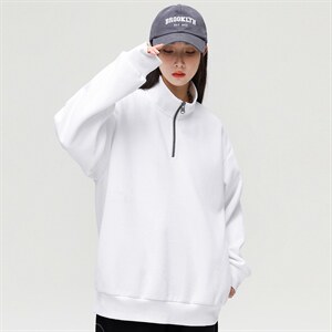 秋季新款基础纯色潮流宽松半高领休闲卫衣情侣款A305-EY-3617-P65图片